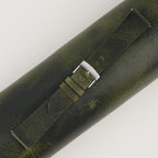 olive waxed leather watch strap – photo 2