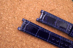 dark navy blue alligator leather watch strap – photo 2