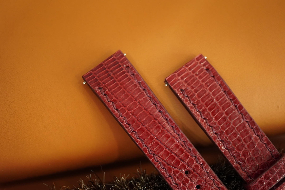 red lizard leather watch strap – photo 2