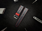 black & red vachetta leather watch strap – photo 2