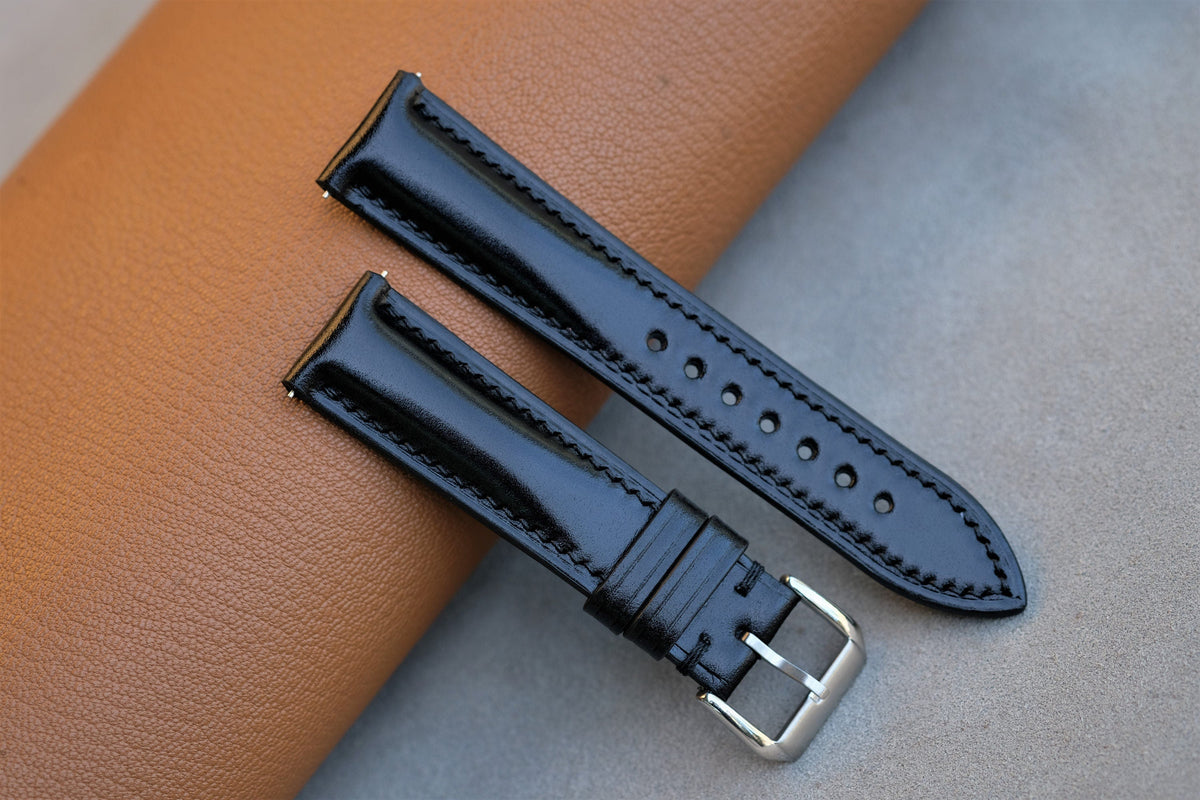 black shell cordovan leather watch strap – photo 2