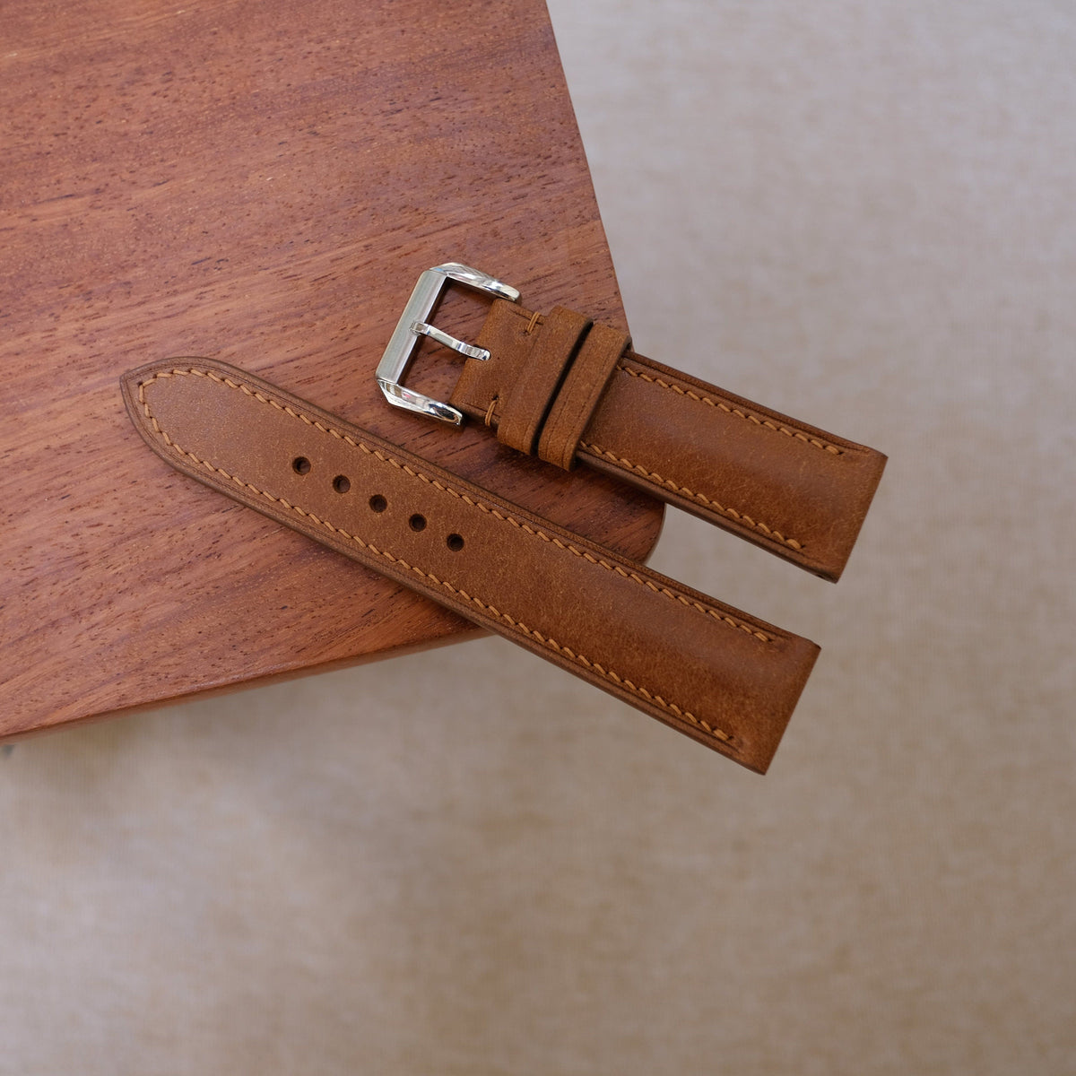 brown & tan pueblo leather watch strap – photo 2