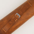 golden brown waxed leather watch strap – photo 2