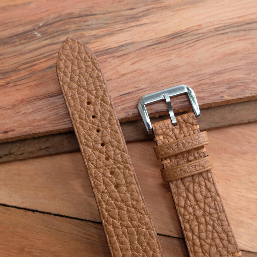 brown togo leather watch strap – photo 2