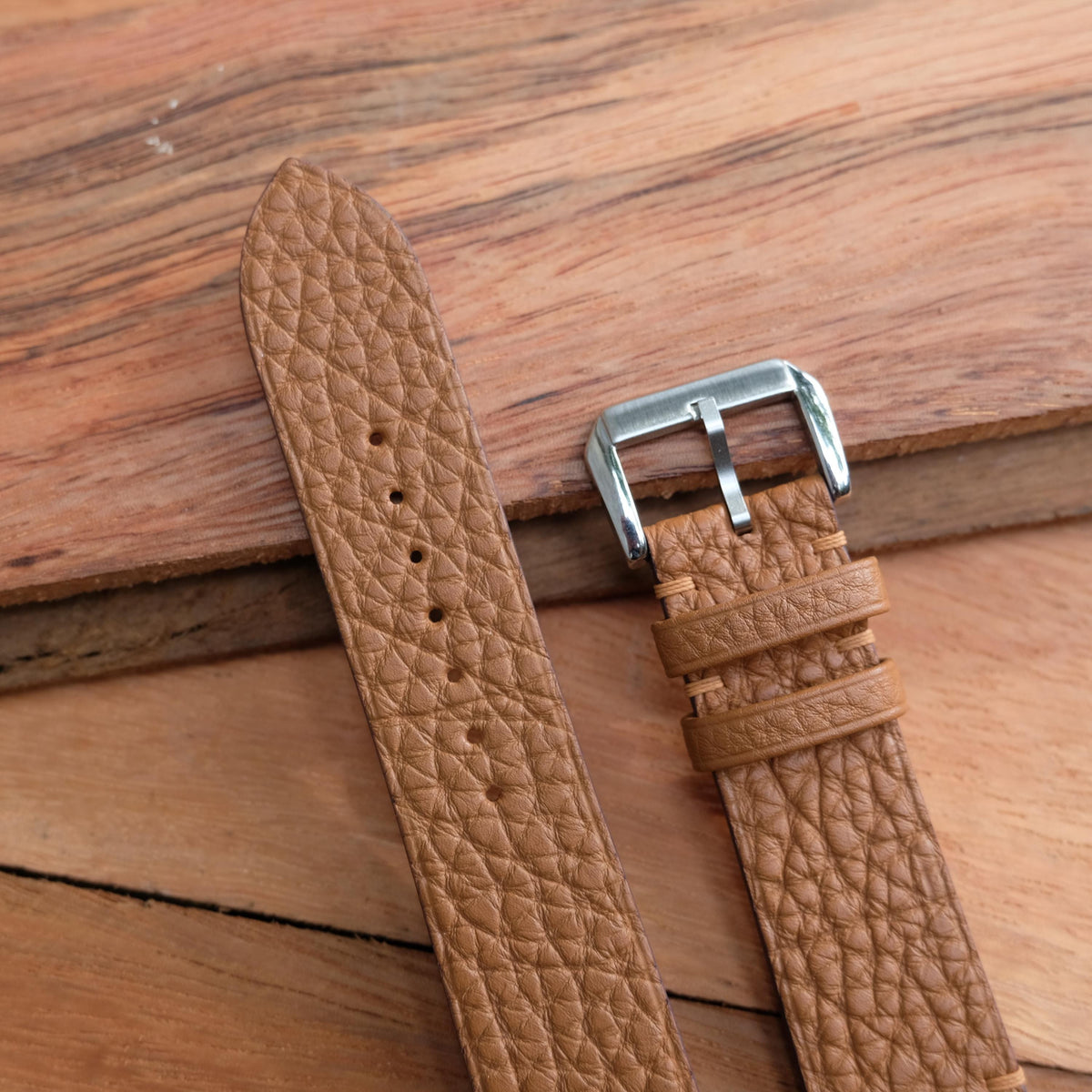 brown togo leather watch strap – photo 2