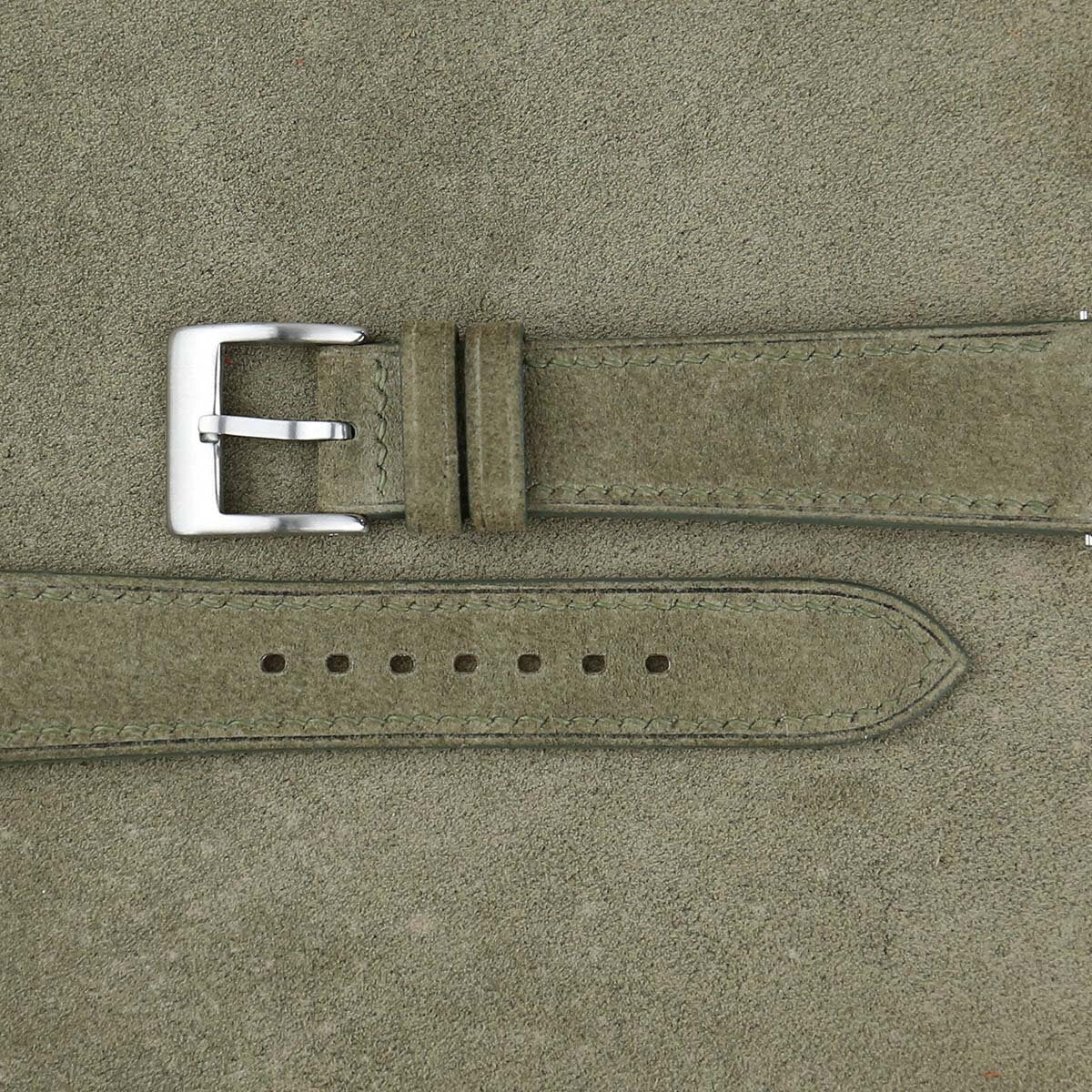 moss suede leather watch strap – photo 2