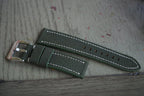 olive green sailcloth rubber leather watch strap – photo 2