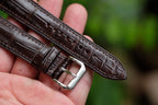 chocolate brown alligator leather watch strap – photo 2