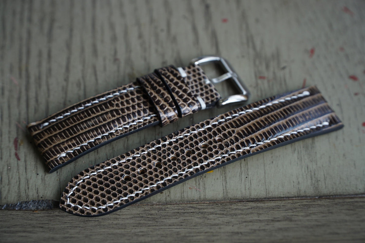 black & gold lizard leather watch strap – photo 2