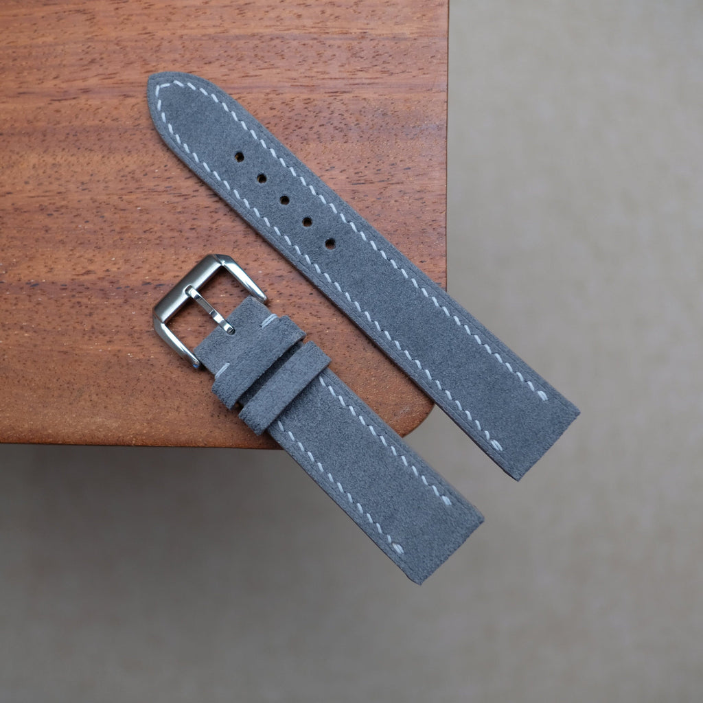 grey suede leather watch strap – photo 2