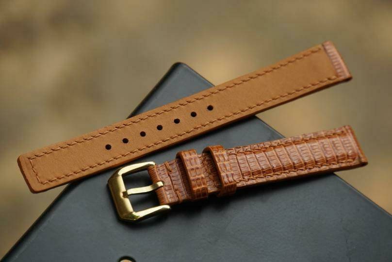 tan lizard leather watch strap – photo 2