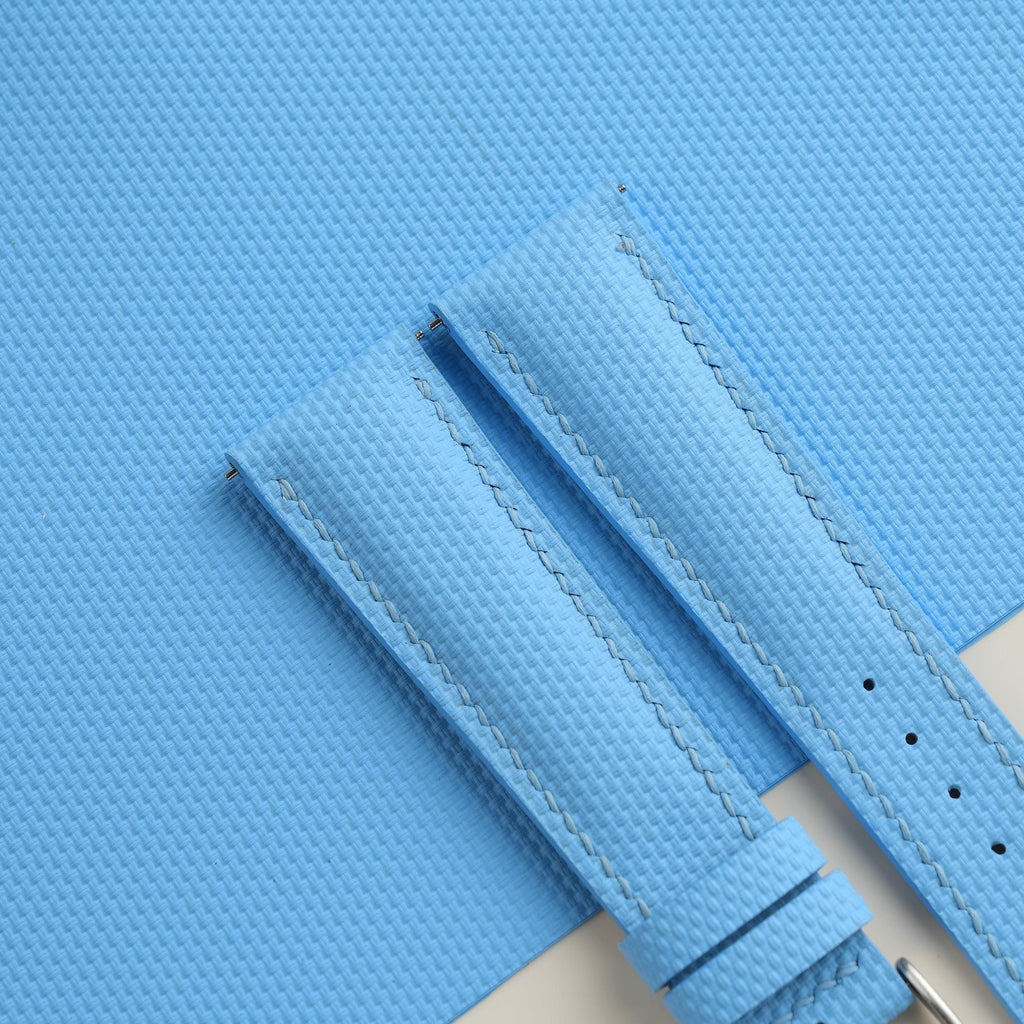 miami blue sailcloth rubber leather watch strap – photo 2