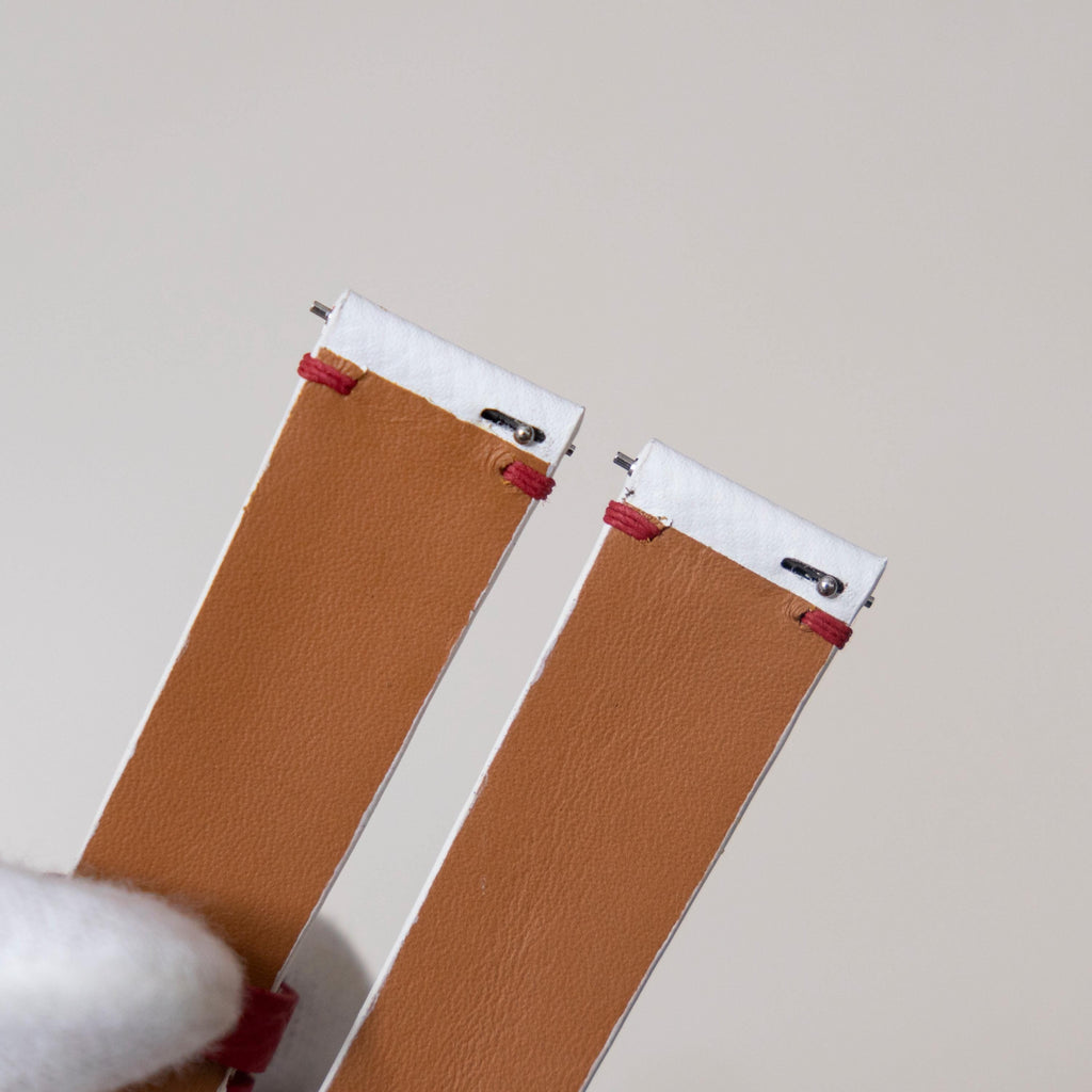 white & red epsom leather watch strap – photo 2