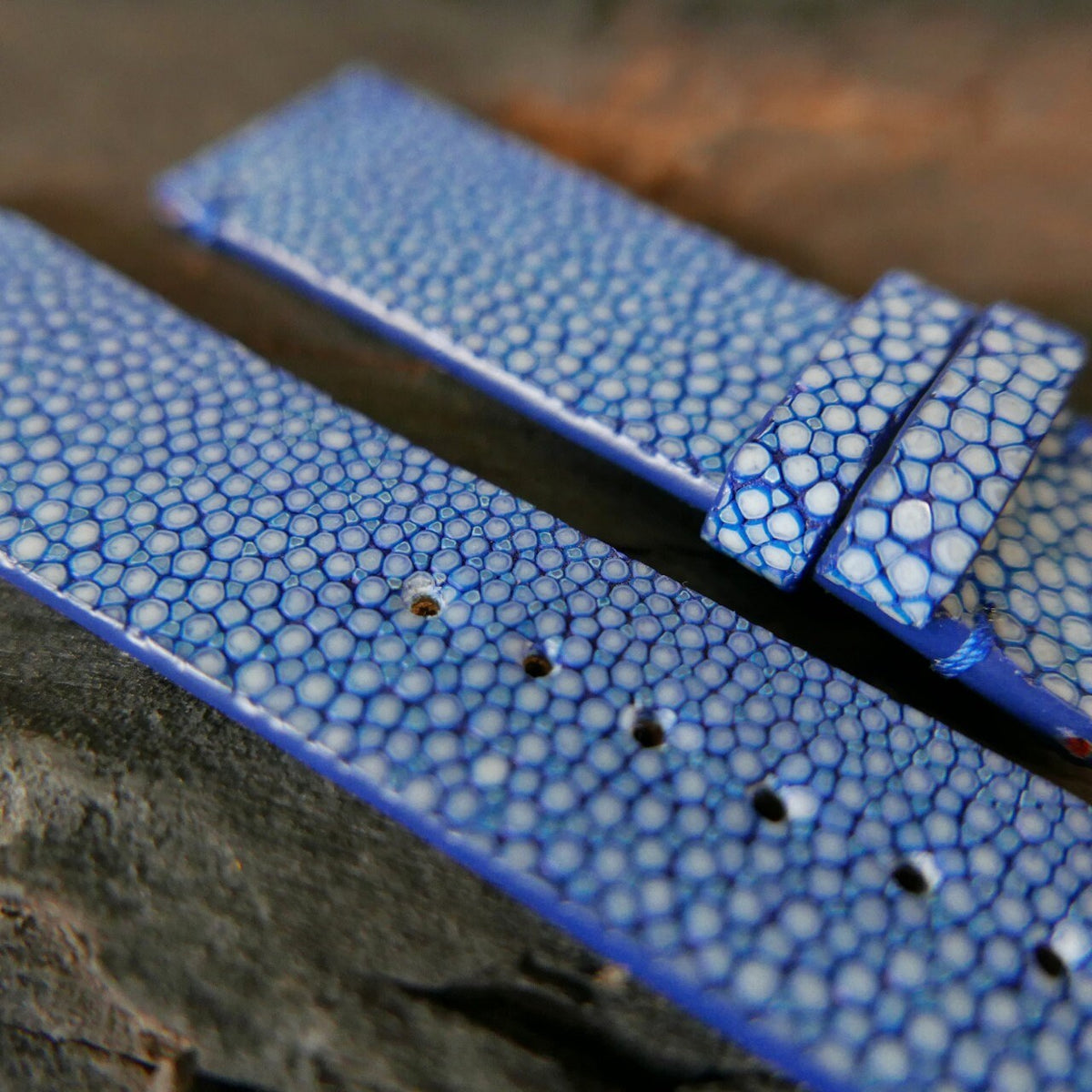 light blue stingray leather watch strap – photo 2