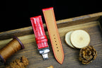 bright red alligator leather watch strap – photo 2