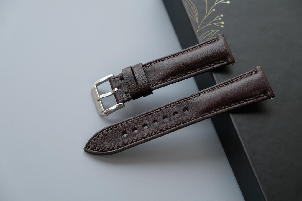chocolate vachetta leather watch strap – photo 2