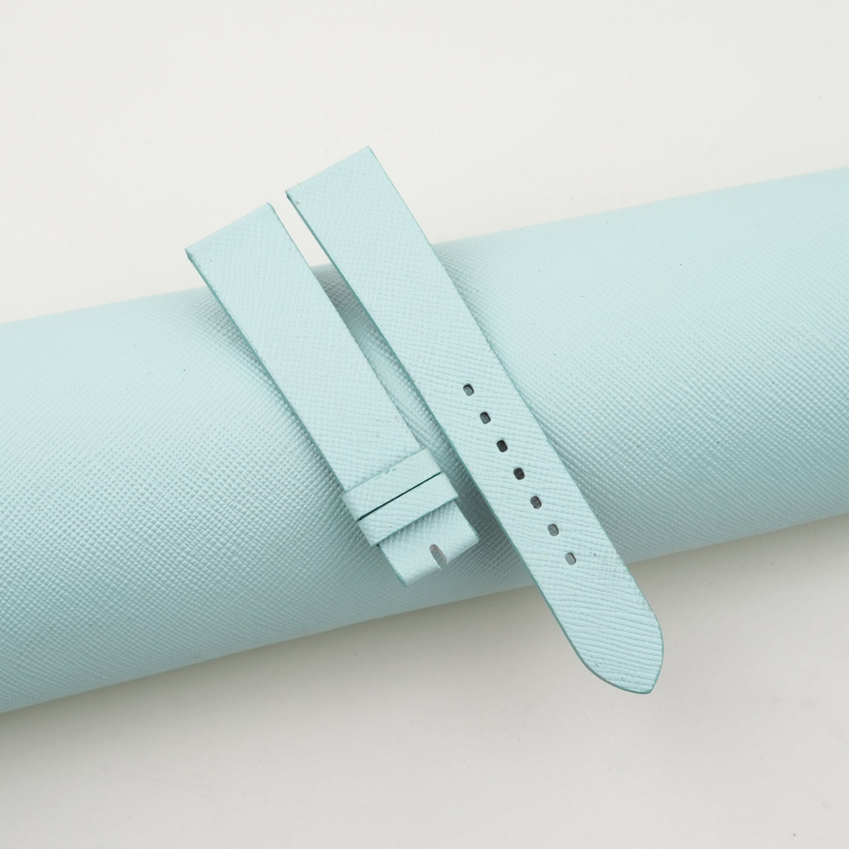turquoise & red saffiano leather watch strap – photo 2