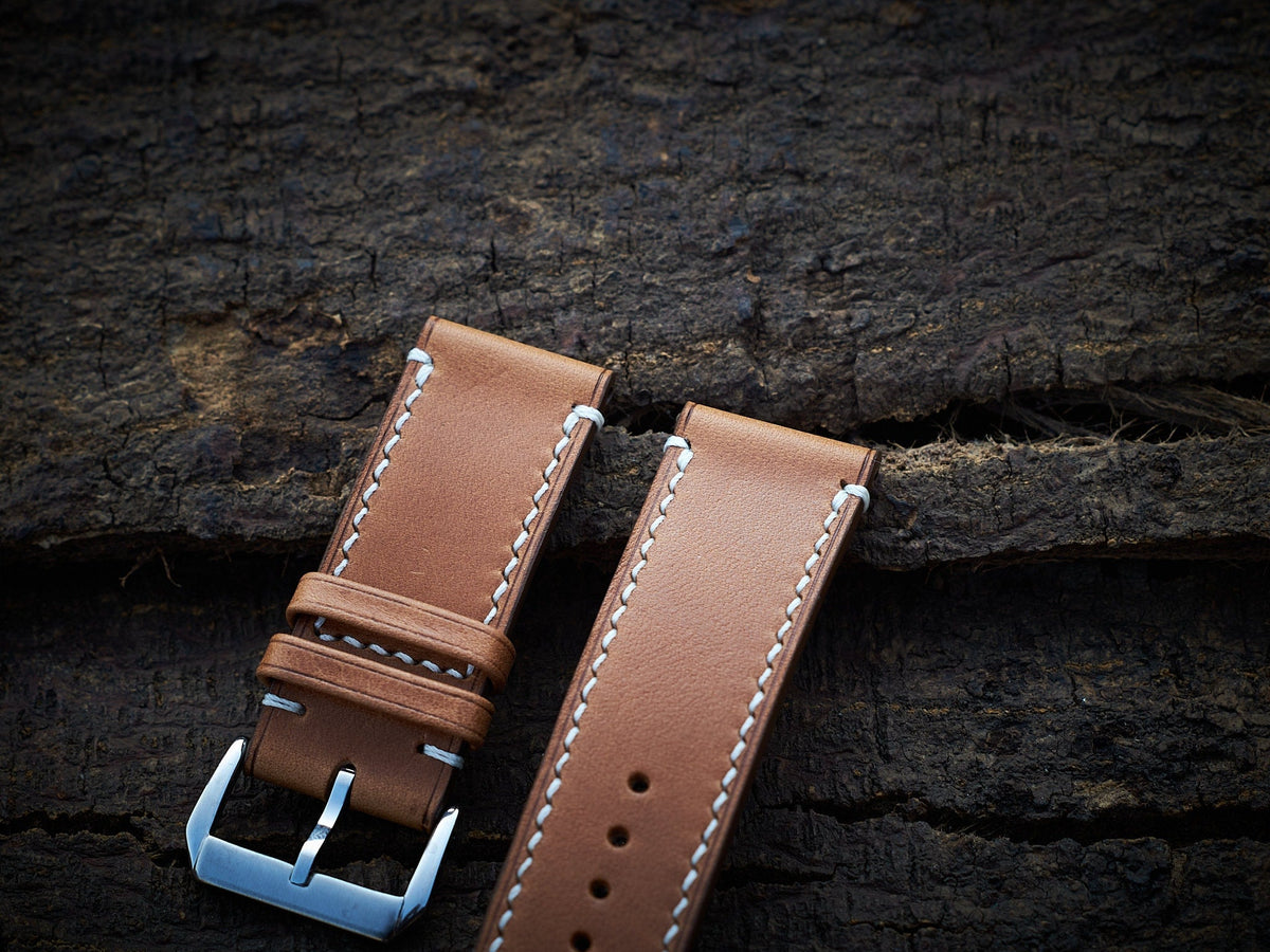 tan brown vachetta leather watch strap – photo 2
