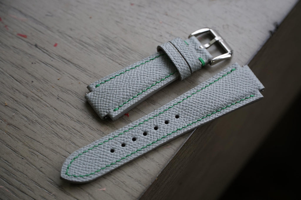 grey & green epsom leather watch strap – photo 2