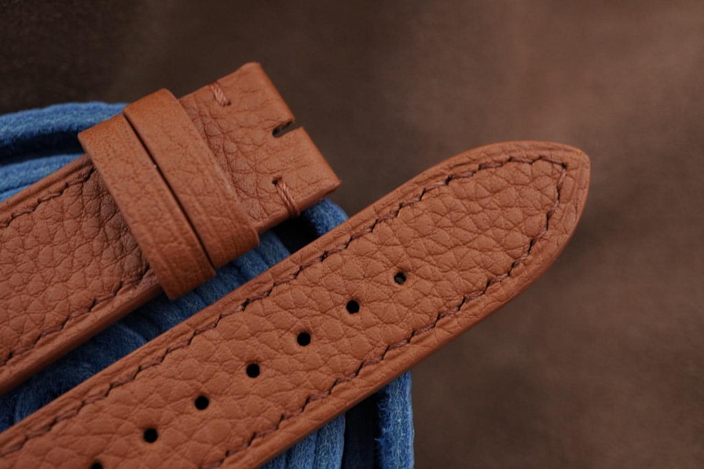 gold brown togo leather watch strap – photo 2