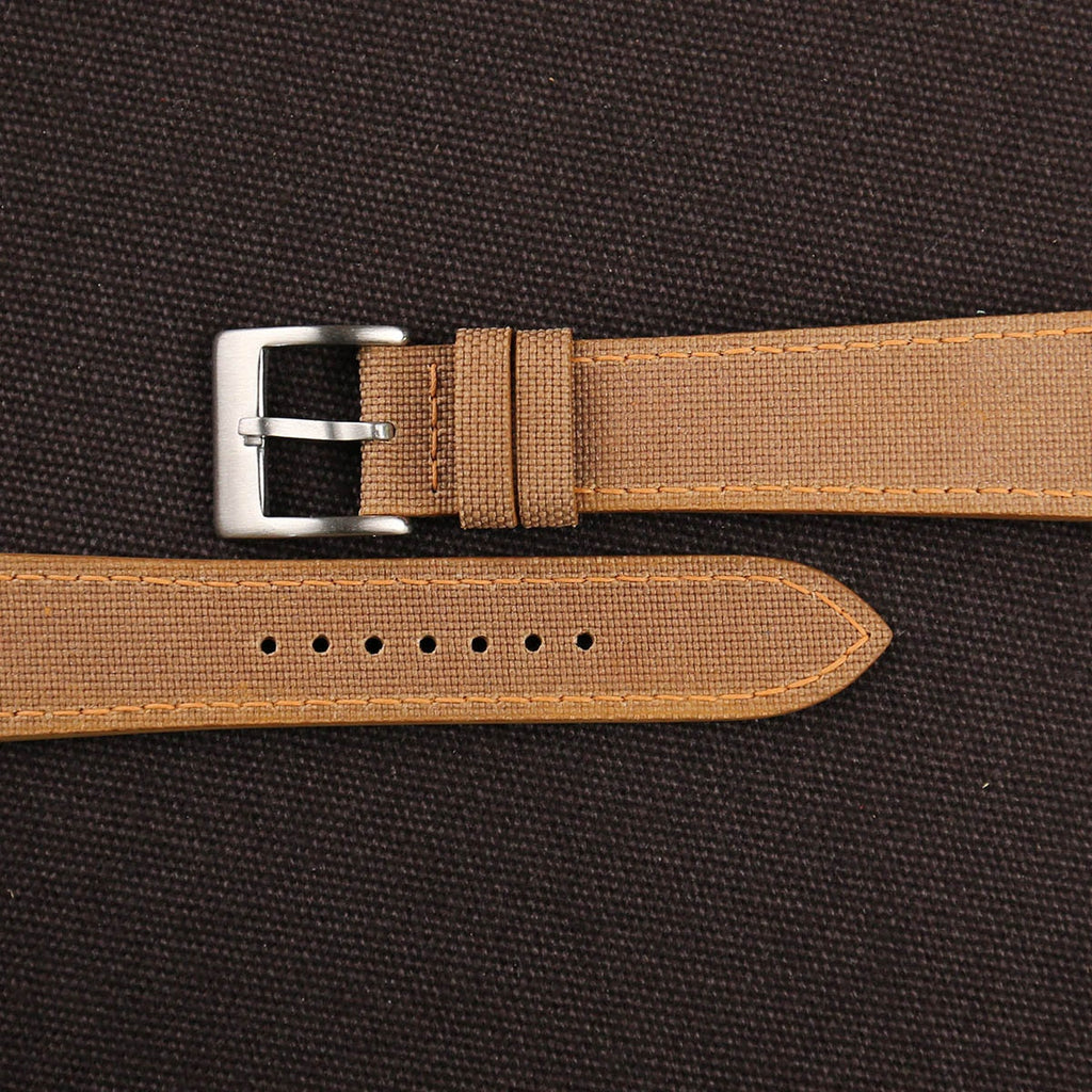 brown sailcloth rubber leather watch strap – photo 2