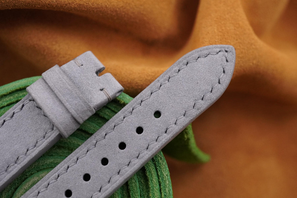 light gray nubuck leather watch strap – photo 2