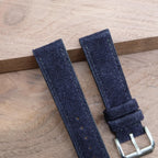 dark navy suede leather watch strap – photo 2