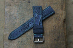 dark blue ostrich leg leather watch strap – photo 2