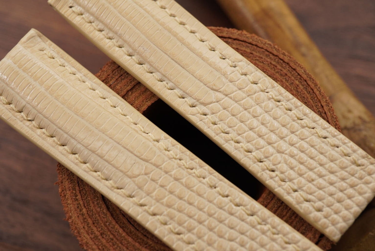 cream lizard leather watch strap – photo 2