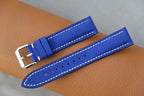 blue canvas leather watch strap – photo 2