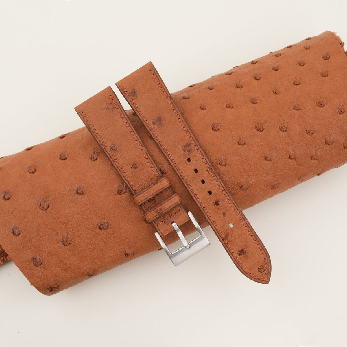 brown ostrich leather watch strap – photo 2