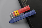 blue & red stingray leather watch strap – photo 2