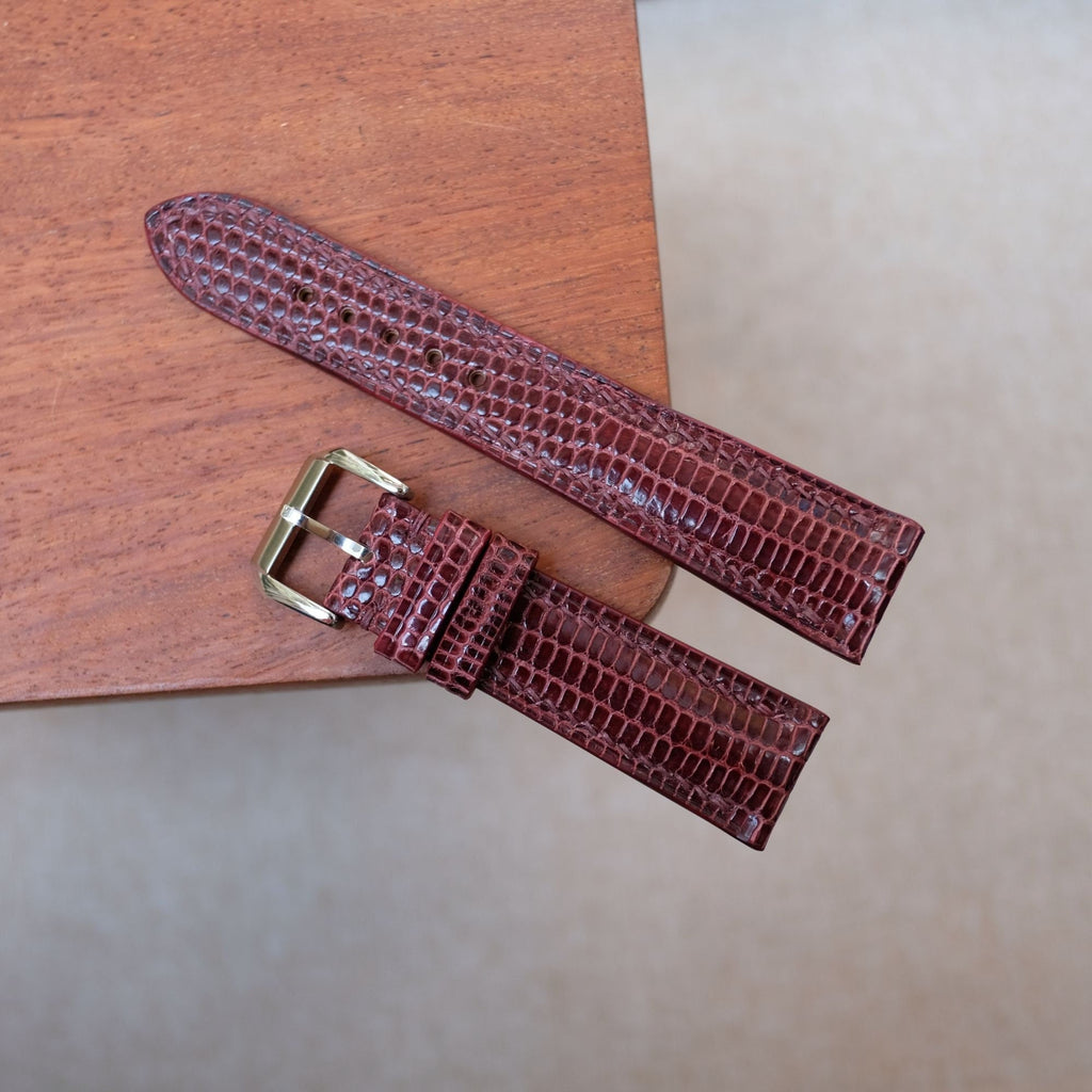 bordeaux lizard leather watch strap – photo 2