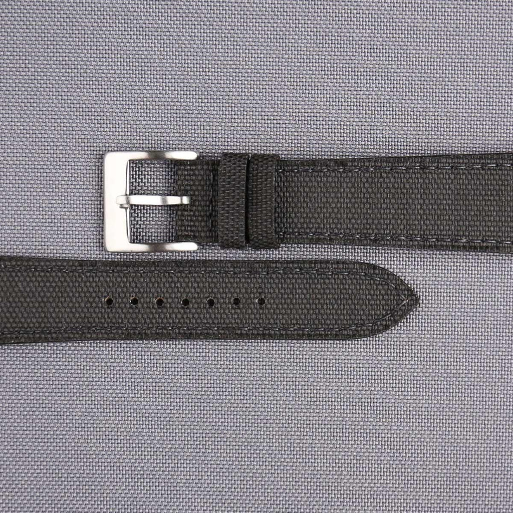 black sailcloth rubber leather watch strap – photo 2