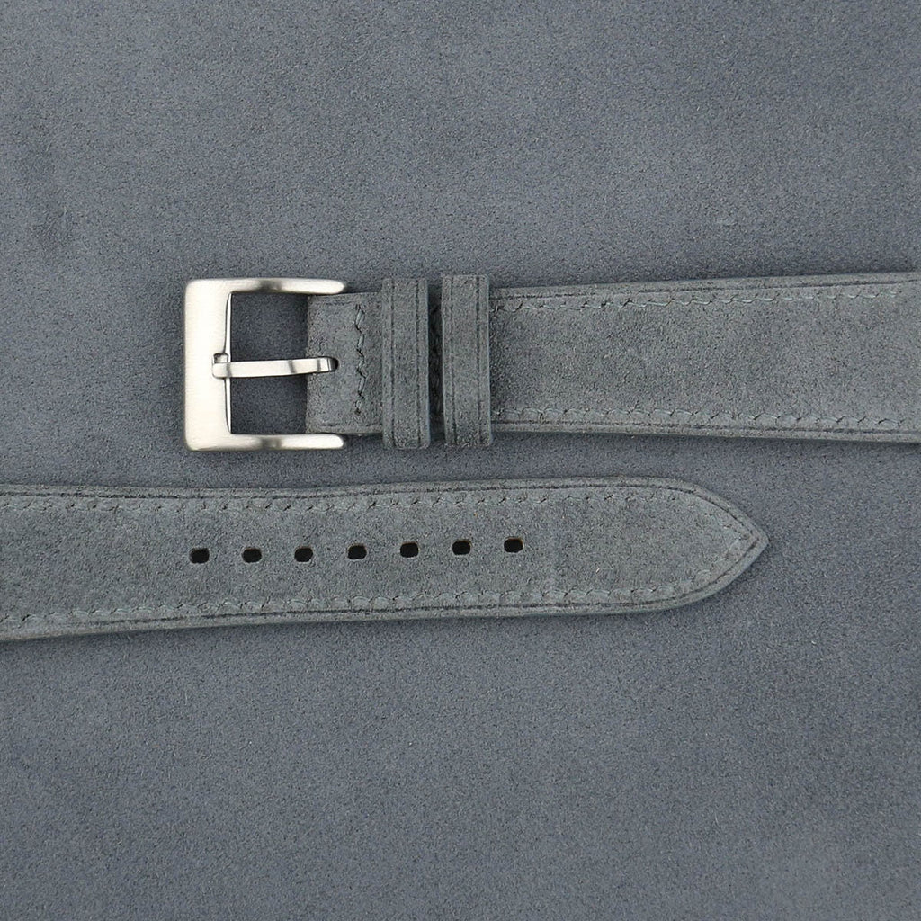 graphite grey suede leather watch strap – photo 2