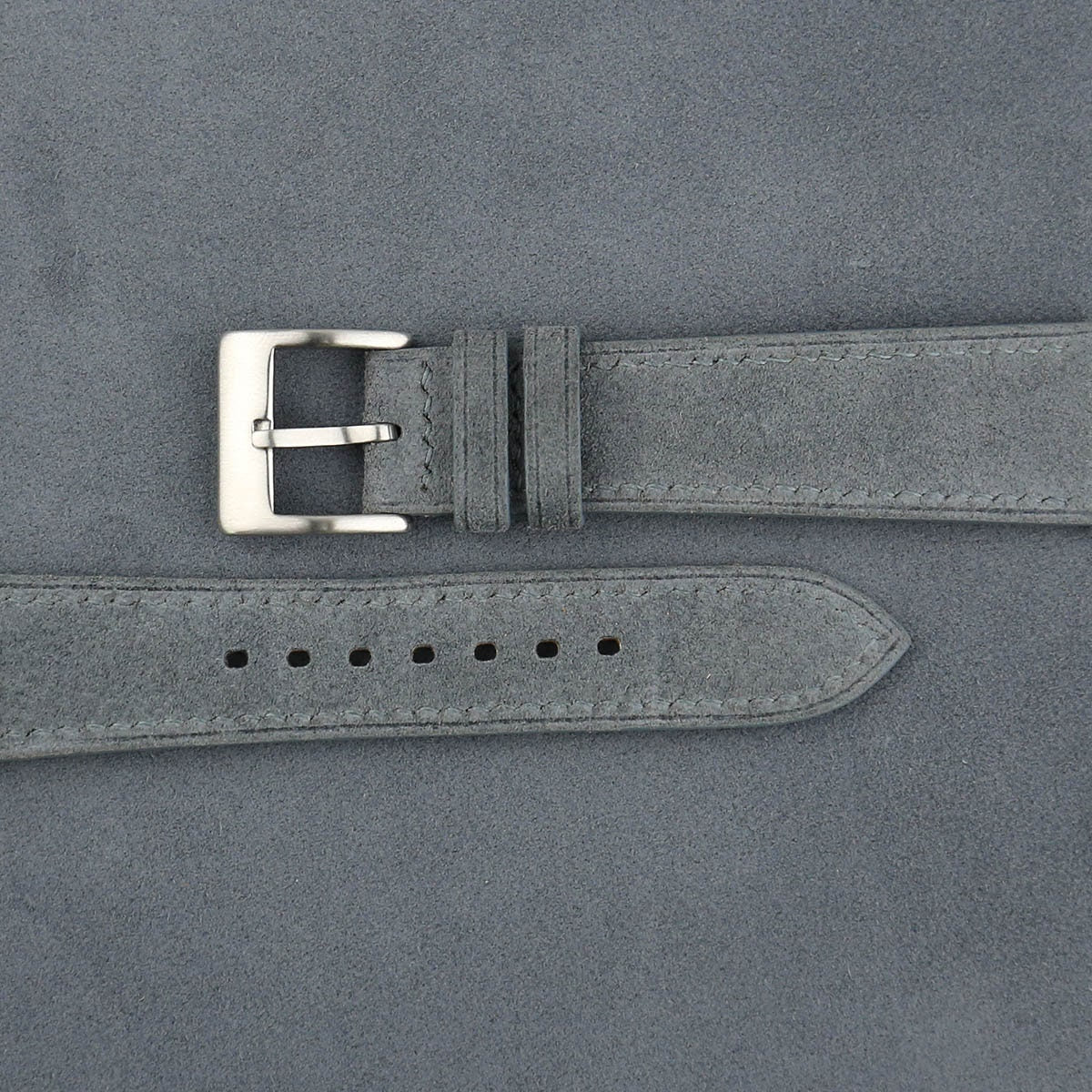 graphite grey suede leather watch strap – photo 2