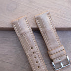 beige alligator leather watch strap – photo 2