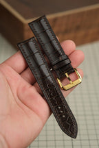 dark brown & chocolate alligator leather watch strap – photo 2