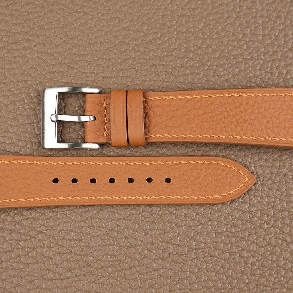 golden brown togo leather watch strap – photo 2