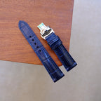 blue alligator leather watch strap – photo 2