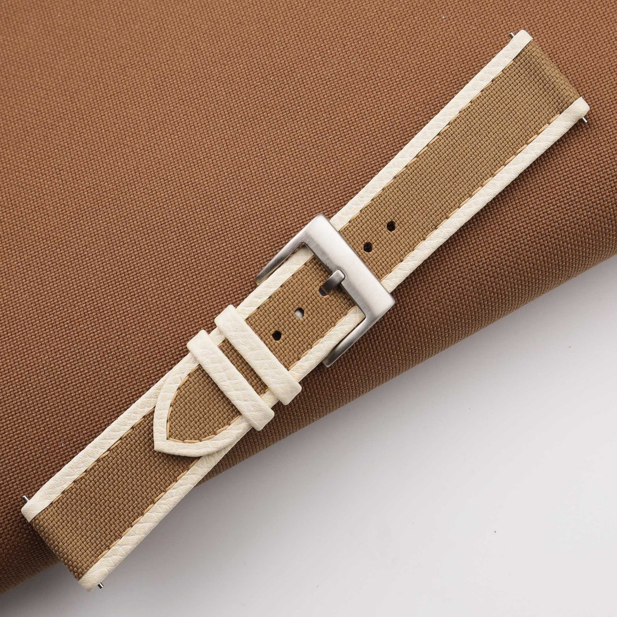 brown & white epsom leather watch strap – photo 2