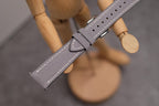 light gray canvas leather watch strap – photo 2