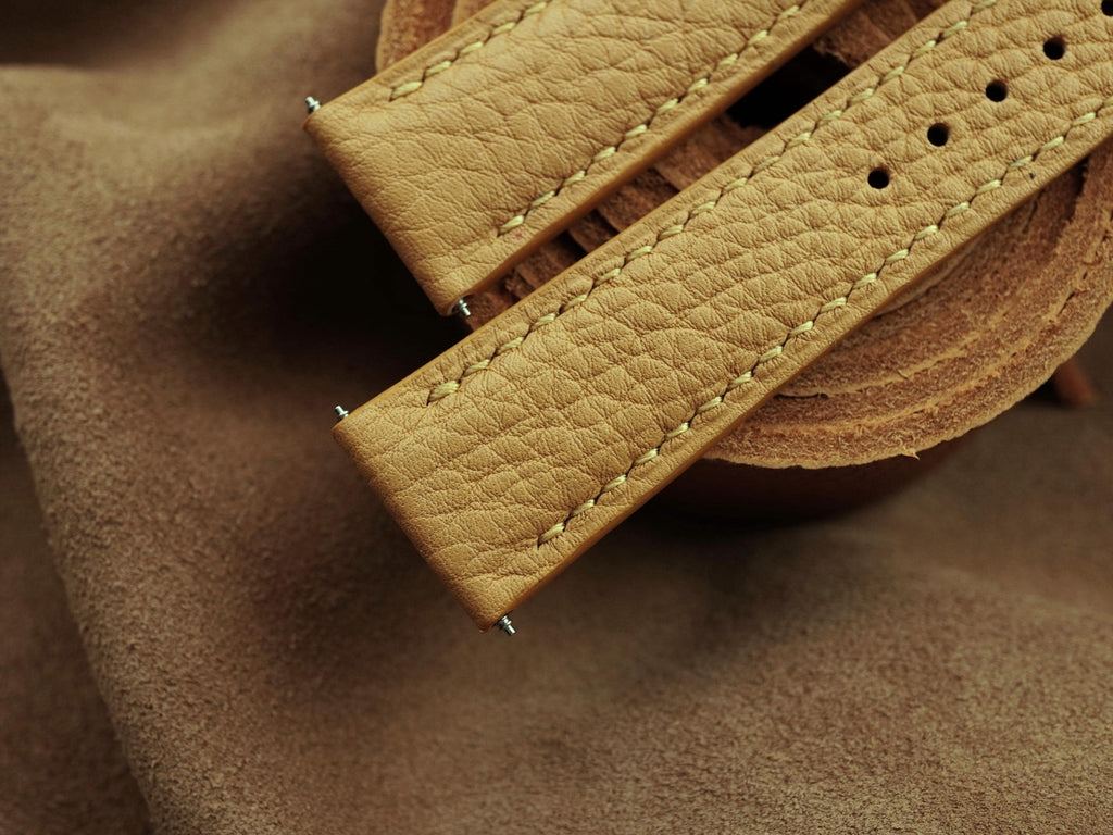 tan brown togo leather watch strap – photo 2