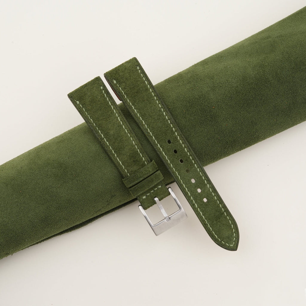green suede leather watch strap – photo 2
