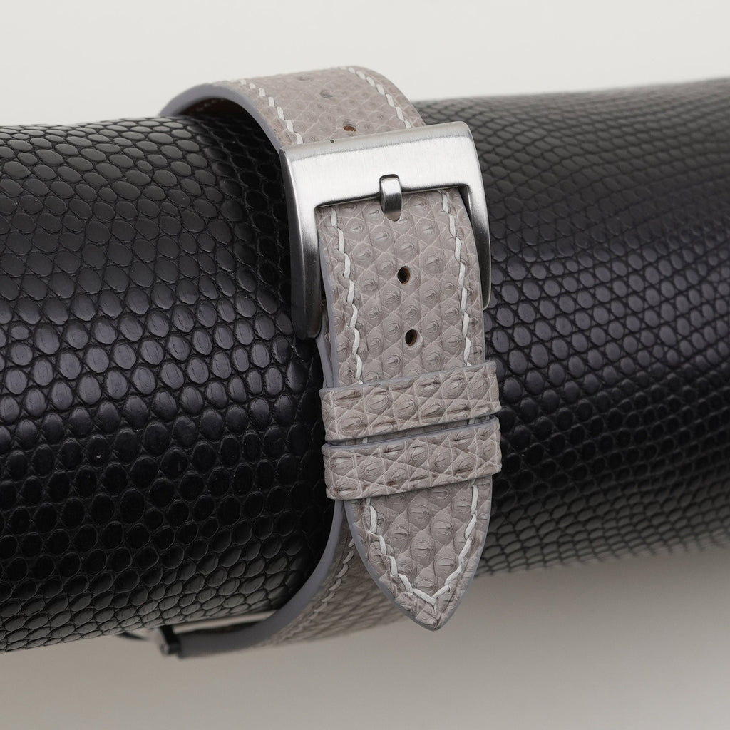 light grey lizard leather watch strap – photo 2