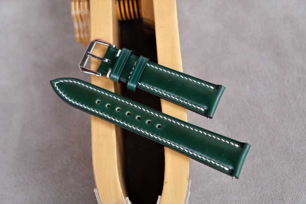 green shell cordovan leather watch strap – photo 2