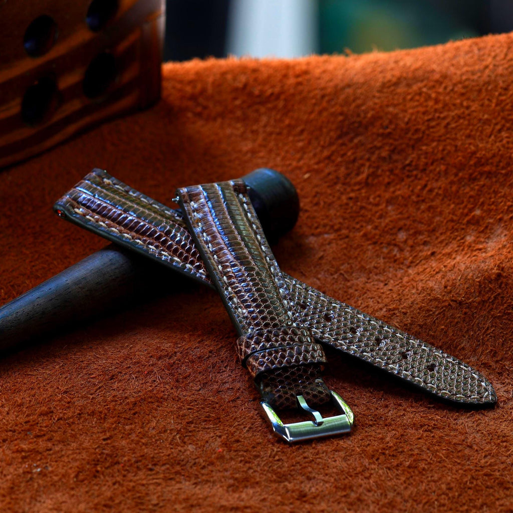 brown lizard leather watch strap – photo 2