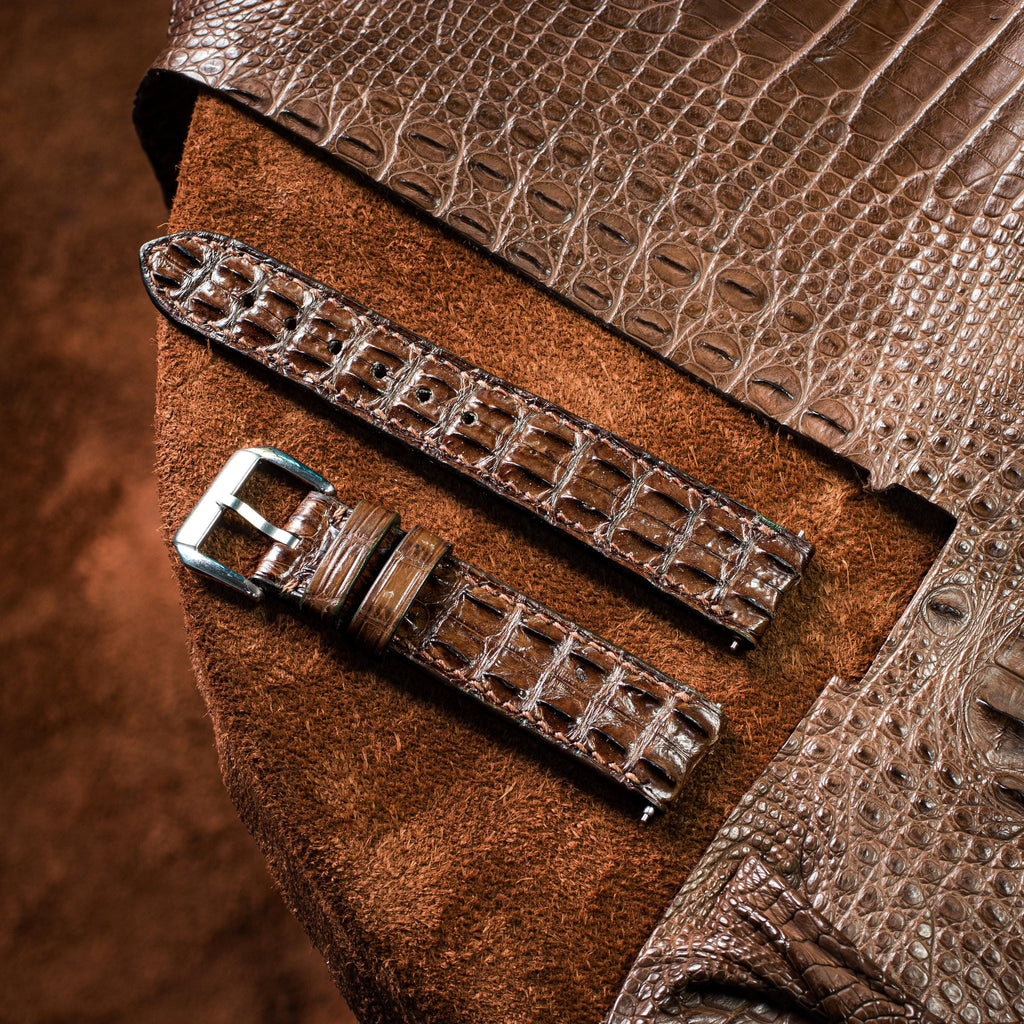 brown alligator leather watch strap – photo 2