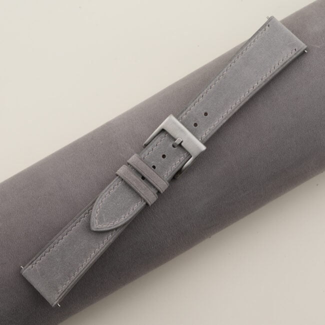grey nubuck leather watch strap – photo 2