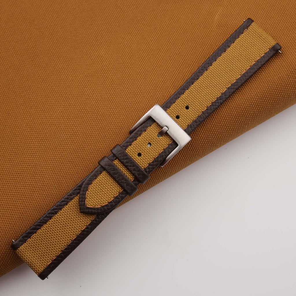 golden & pearl white epsom leather watch strap – photo 2